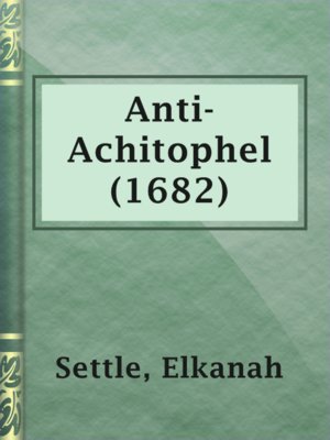 cover image of Anti-Achitophel (1682)